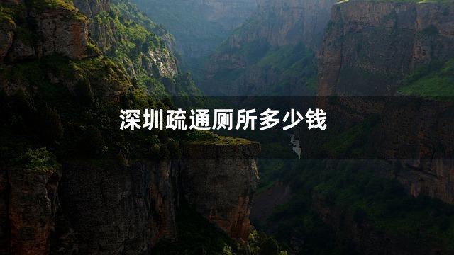 深圳疏通厕所多少钱