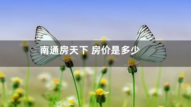 南通房天下 房价是多少