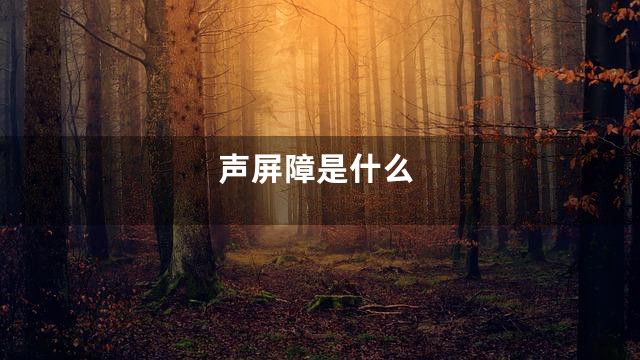 声屏障是什么