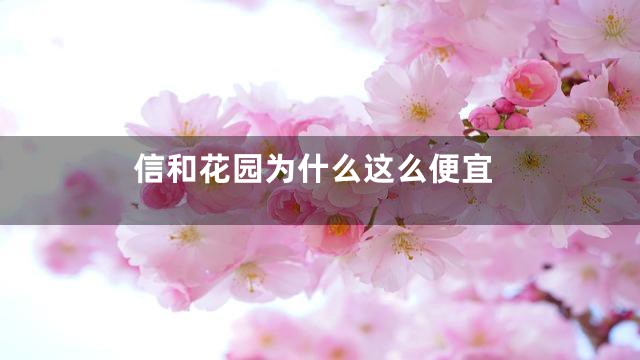 信和花园为什么这么便宜