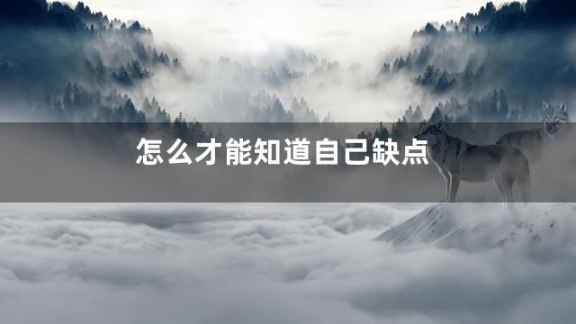 怎么才能知道自己缺点