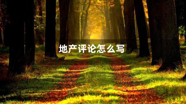 地产评论怎么写