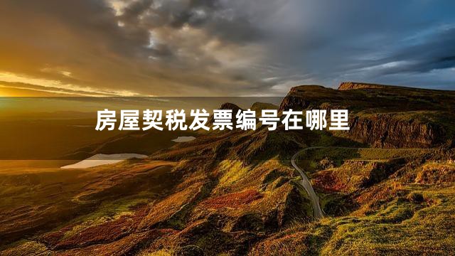 房屋契税发票编号在哪里