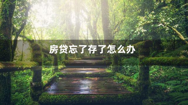 房贷忘了存了怎么办