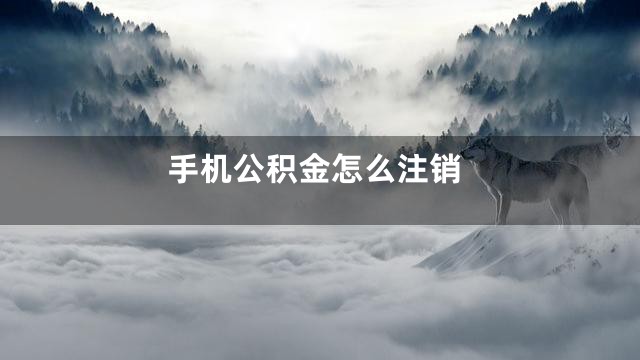 手机公积金怎么注销