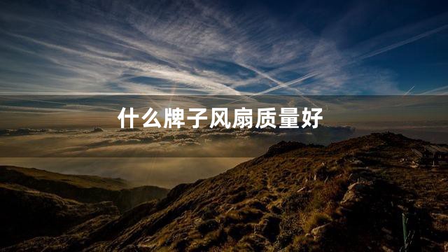 什么牌子风扇质量好