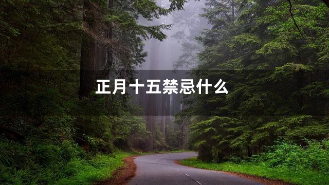 正月十五禁忌什么