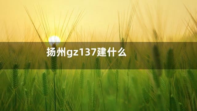 扬州gz137建什么