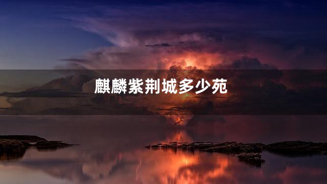 麒麟紫荆城多少苑