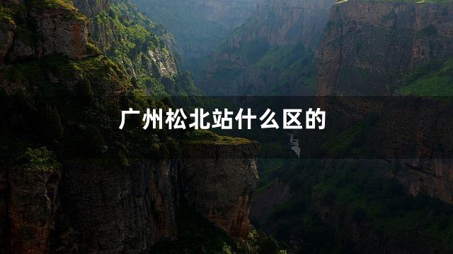 广州松北站什么区的
