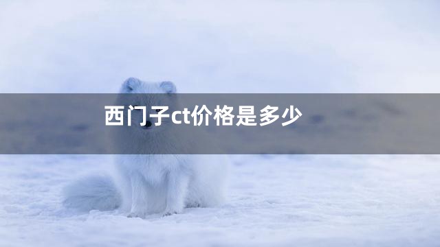 西门子ct价格是多少