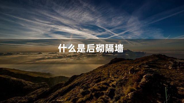 什么是后砌隔墙