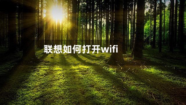 联想如何打开wifi