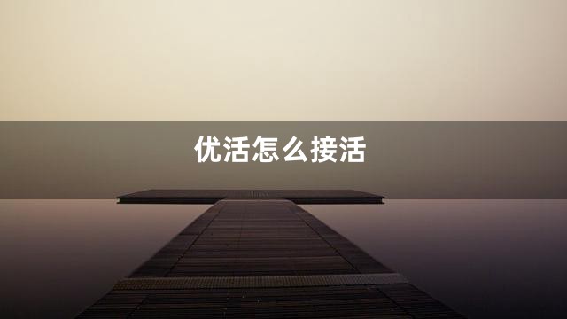 优活怎么接活