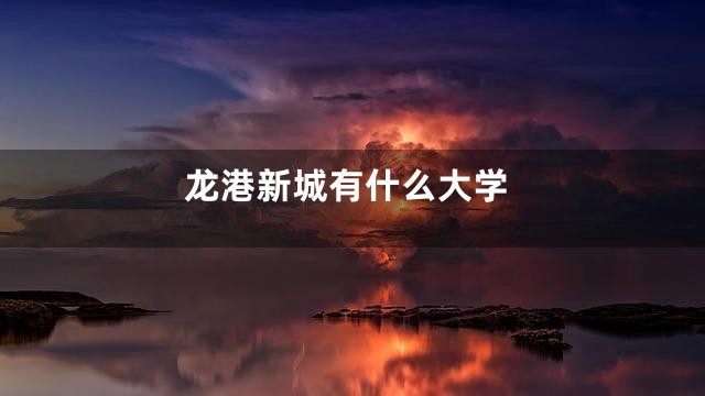 龙港新城有什么大学