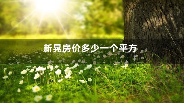 新晃房价多少一个平方