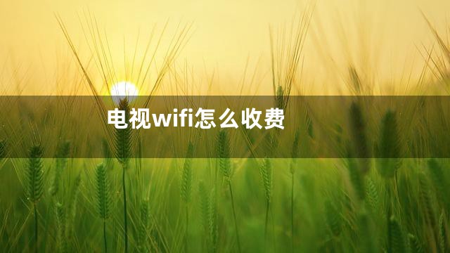 电视wifi怎么收费