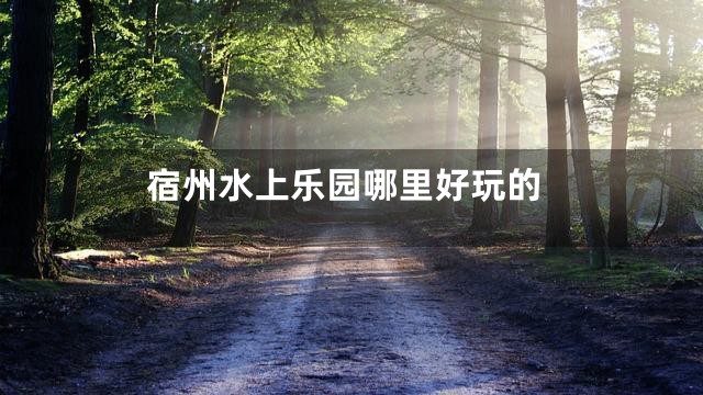 宿州水上乐园哪里好玩的