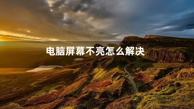 电脑屏幕不亮怎么解决