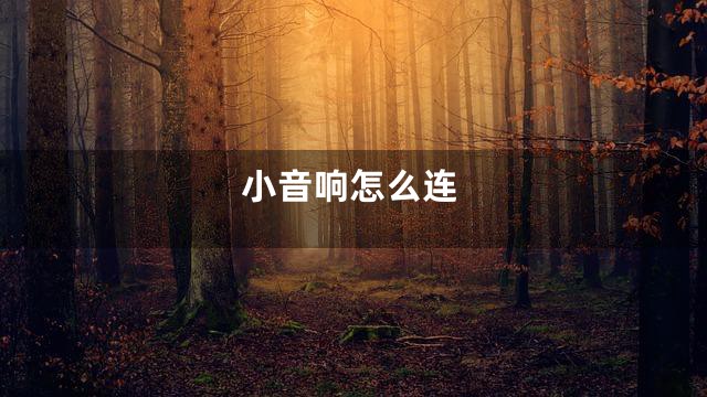 小音响怎么连