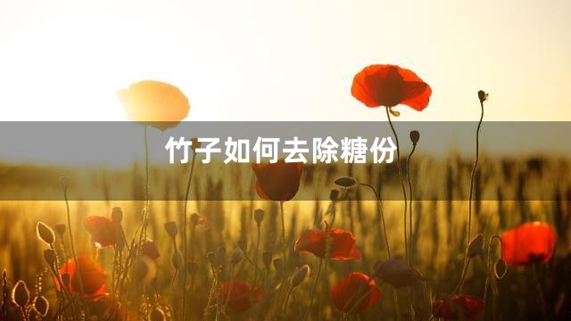 竹子如何去除糖份