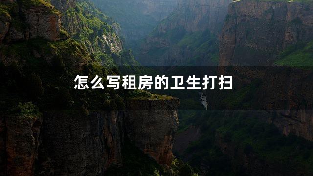 怎么写租房的卫生打扫