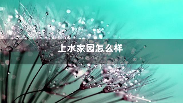 上水家园怎么样