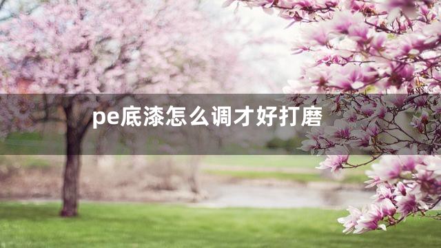 pe底漆怎么调才好打磨