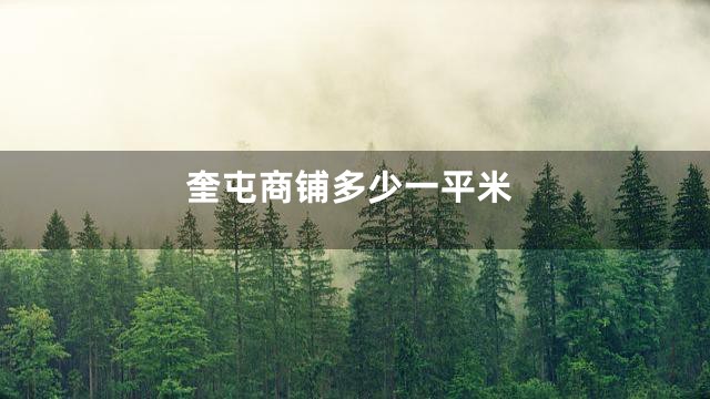 奎屯商铺多少一平米