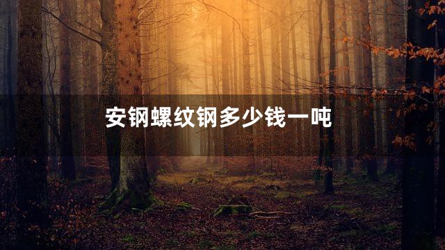安钢螺纹钢多少钱一吨