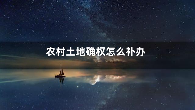 农村土地确权怎么补办