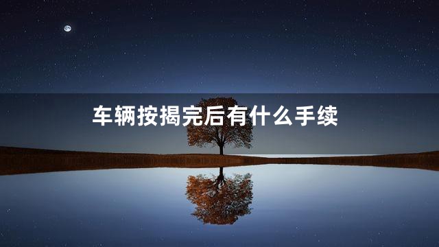 车辆按揭完后有什么手续