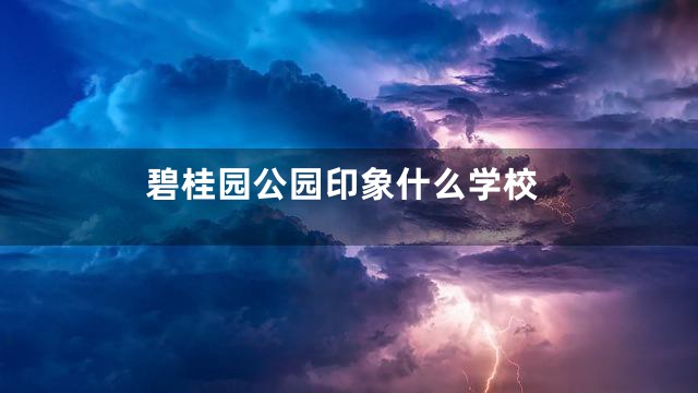 碧桂园公园印象什么学校