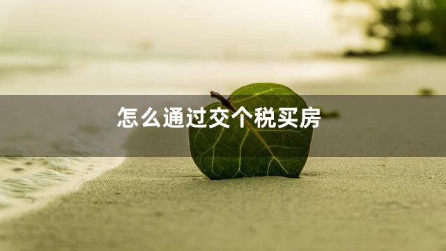 怎么通过交个税买房