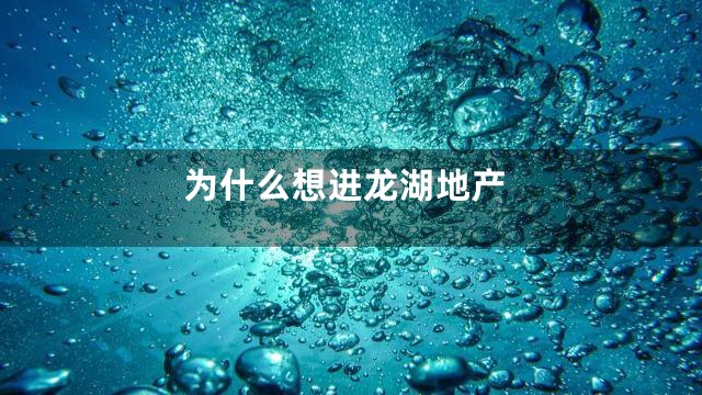 为什么想进龙湖地产