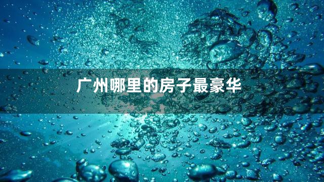 广州哪里的房子最豪华