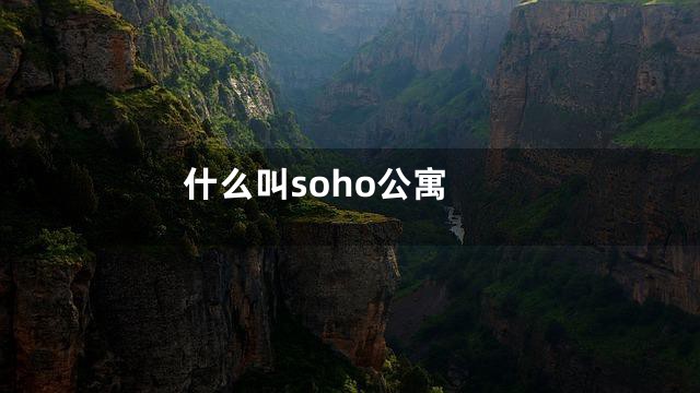 什么叫soho公寓