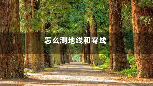 怎么测地线和零线