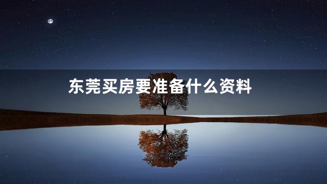 东莞买房要准备什么资料