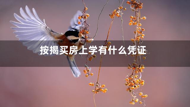 按揭买房上学有什么凭证