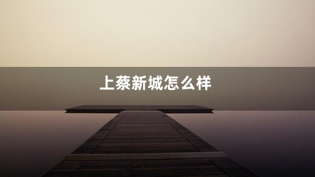 上蔡新城怎么样