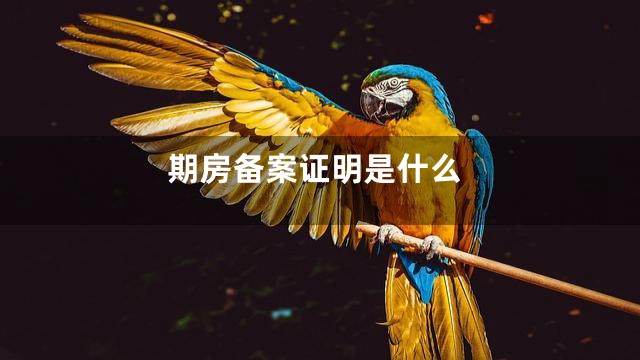 期房备案证明是什么