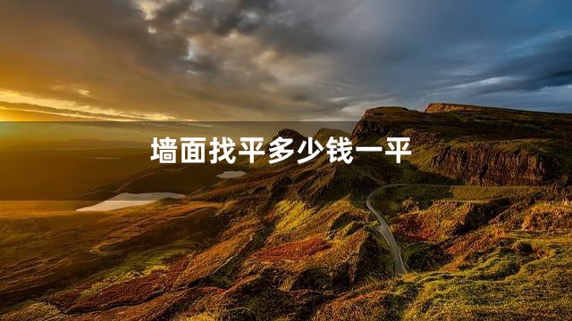 墙面找平多少钱一平