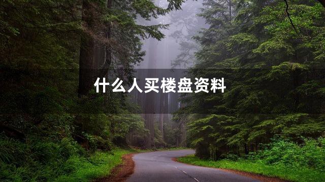 什么人买楼盘资料