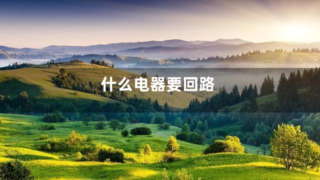 什么电器要回路