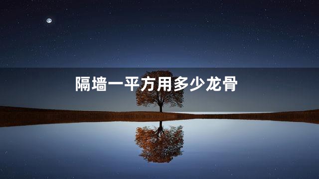 隔墙一平方用多少龙骨