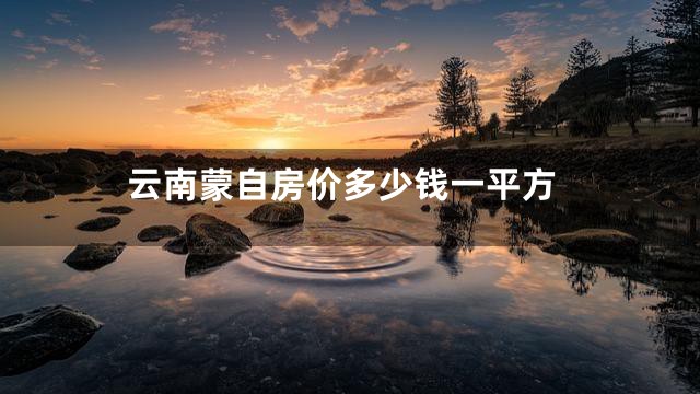 云南蒙自房价多少钱一平方