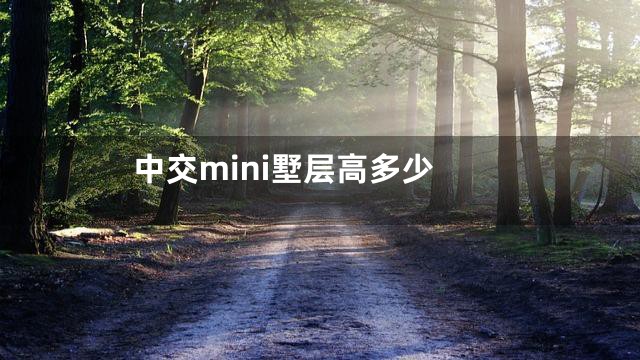 中交mini墅层高多少