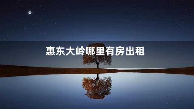 惠东大岭哪里有房出租