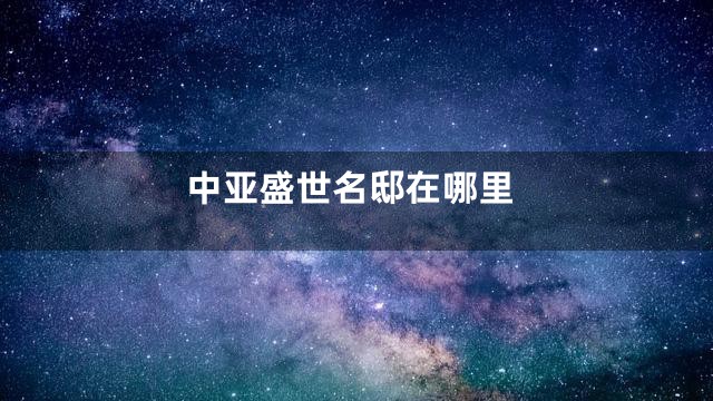 中亚盛世名邸在哪里